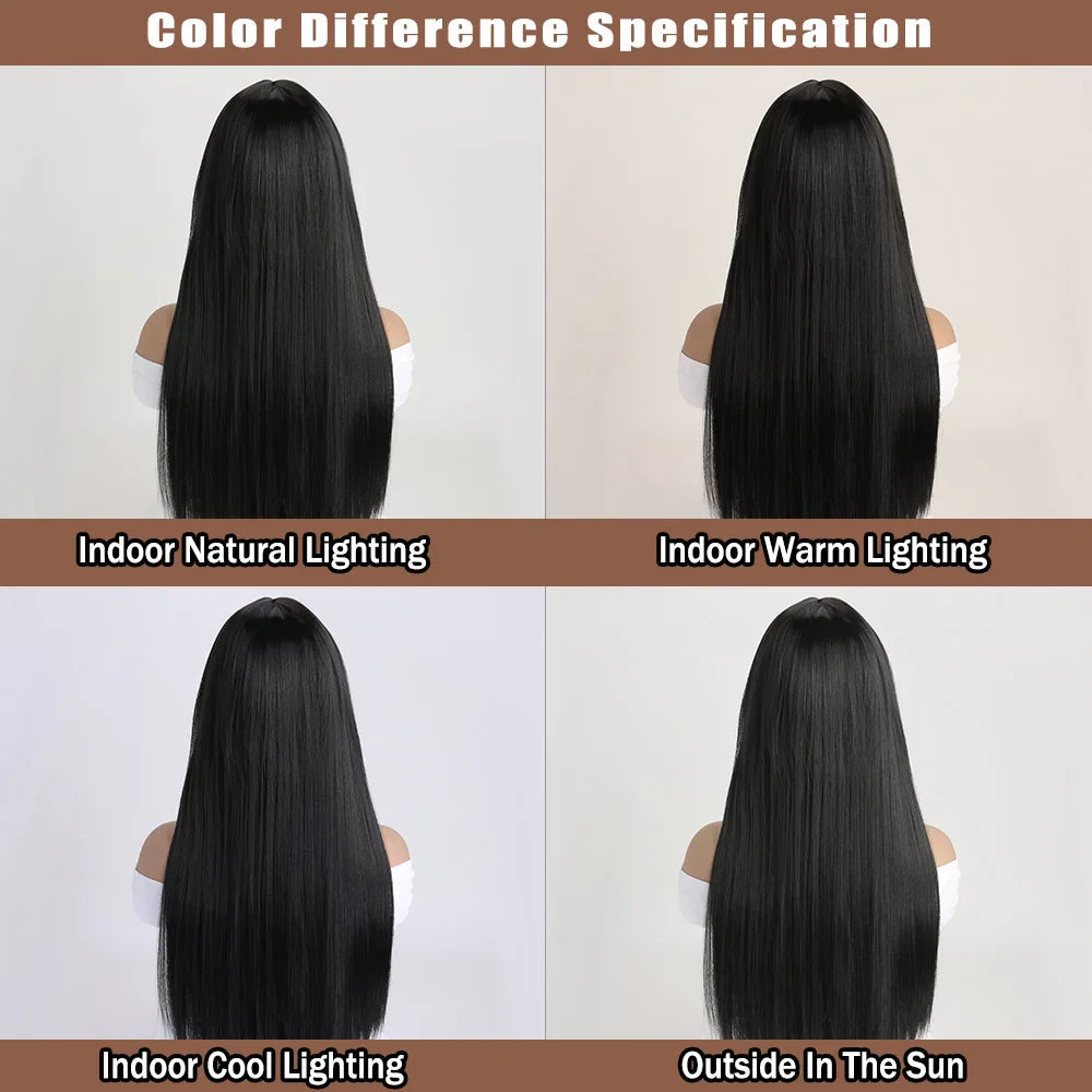 26" Long Straight Synthetic Wig – Fashion Color Wig for Women, Daily Wear, Halloween Costume, Party & Cosplay
