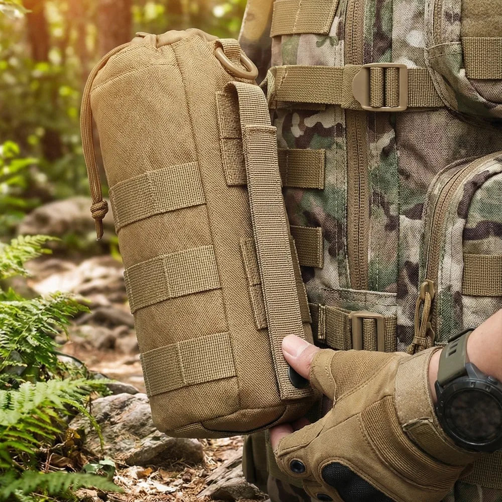 MOLLE Tactical Water Bottle Holder 600D Nylon Pouch for Hiking, Camping, Hunting & Outdoor Use