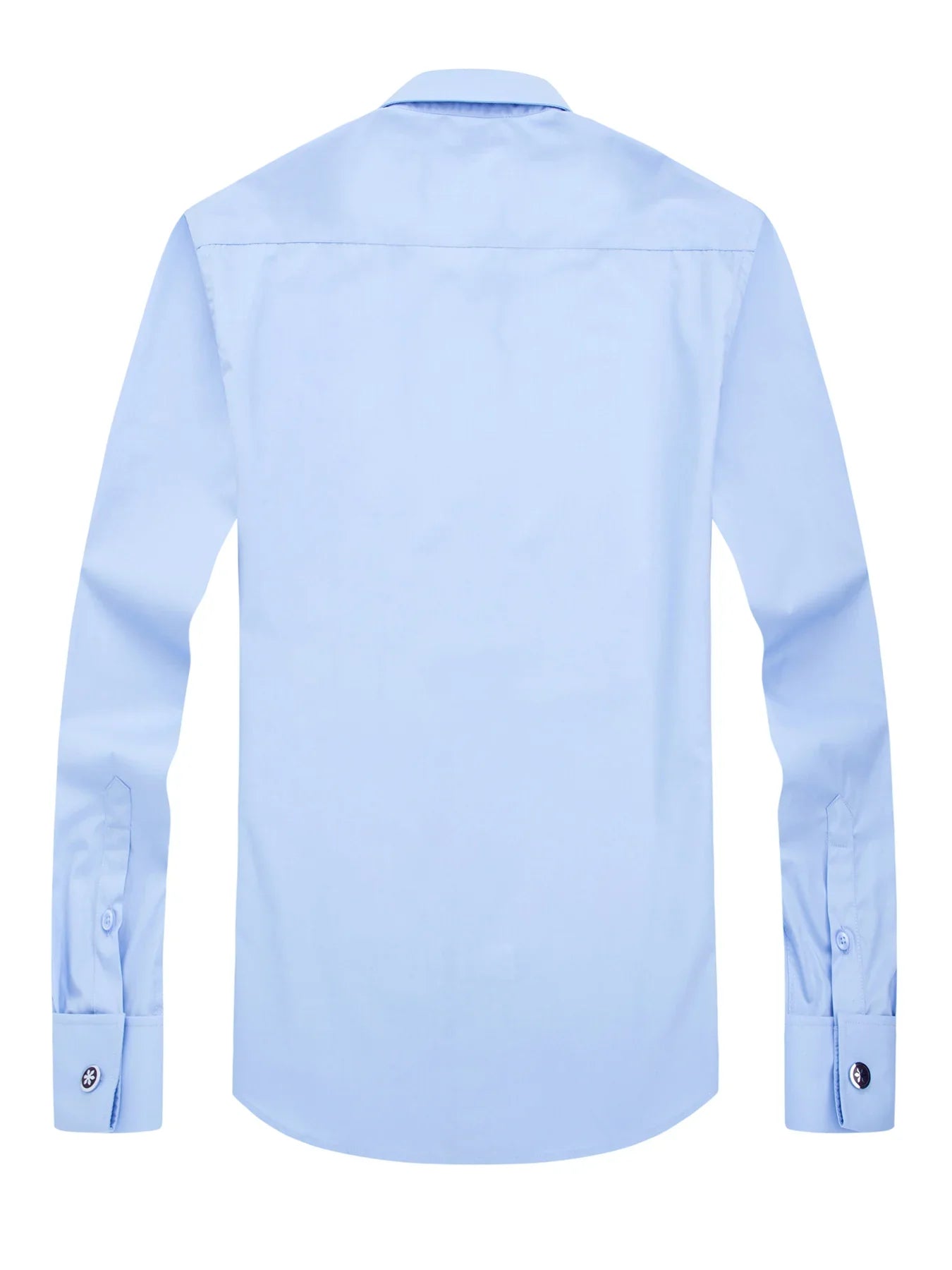 Men’s French Cuff Dress Shirt - Slim Fit Solid Color Long Sleeve Formal Business Shirt