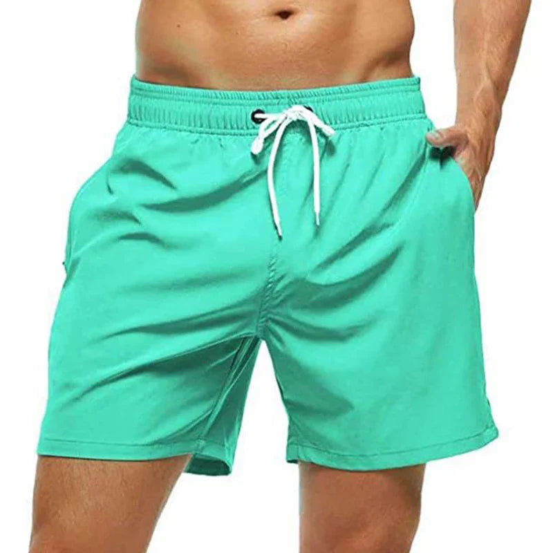 Men’s Quick Dry Swim Trunks – Summer Beach Board Shorts with Side Pockets Mesh Lined Swimwear Bathing Suit