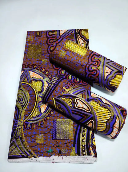 100% Cotton African Wax Print Fabric - High Quality Ankara Fabric 6 Yards