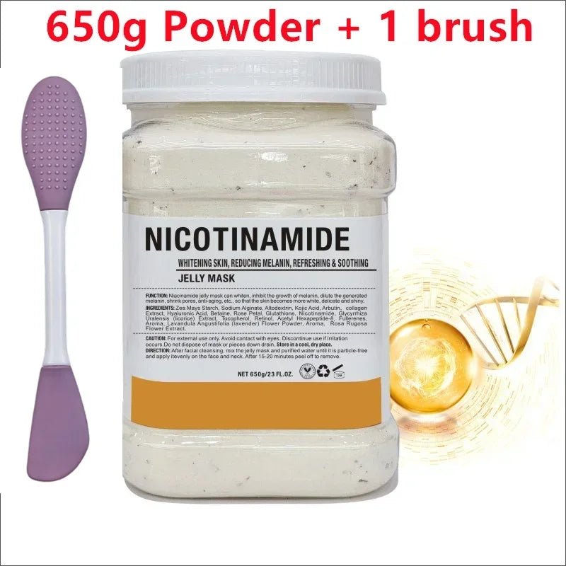 650g Chamomile & Hyaluronic Acid Facial Mask Powder – Moisturizing Rose Jelly Skin Care Mask with Silicone Brush for Elasticity Boost