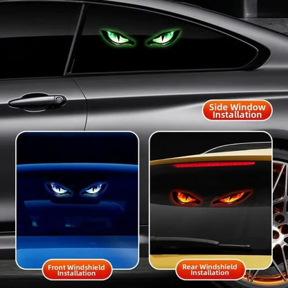 KEVANLY Solar Demon Eye Car Light - Dynamic Flashing Safety Warning & Vehicle Signal Light