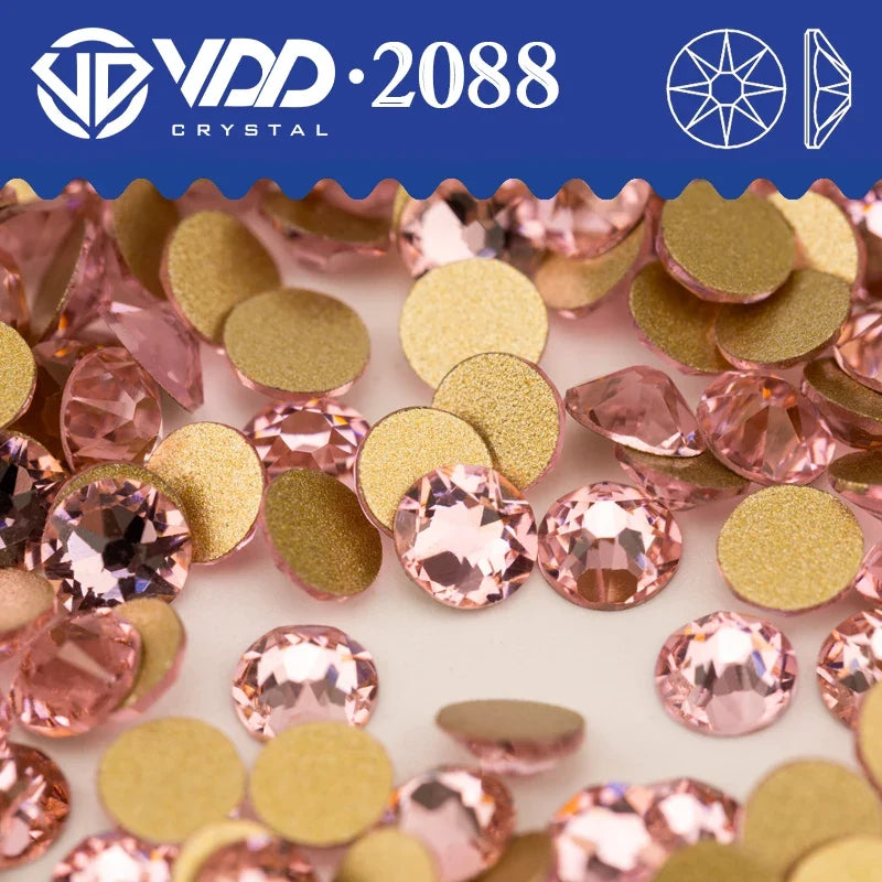 VDD AAAAA Crystal Flatback Rhinestones - SS16-SS30 16-Cut Gems for DIY Crafts & Nail Art Decoration
