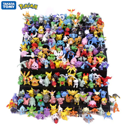 24-144pcs Pokemon Mini Figures — Pikachu Anime Action Models 2-3cm Collectible Toys for Kids & Christmas Gifts