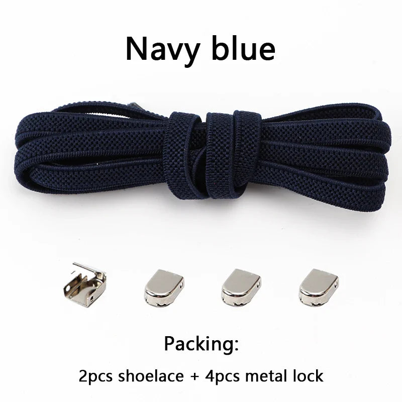 No-Tie Elastic Shoelaces – One Size Fits All Sneakers for Adults & Kids, Flat Tieless Shoestrings