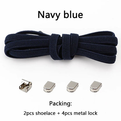 No-Tie Elastic Shoelaces – One Size Fits All Sneakers for Adults & Kids, Flat Tieless Shoestrings