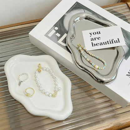 Cloud Shape Jewelry Storage Tray - Plastic Earring & Ring Display Organizer for Women, Photos & Home Decor