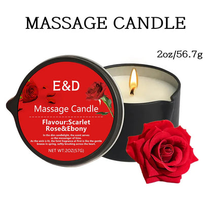 Massage Oil Candle – Aromatherapy Stress Relief Scented Candle for Skin Moisturizing & Spa Relaxation Luxury Home Wellness Candle