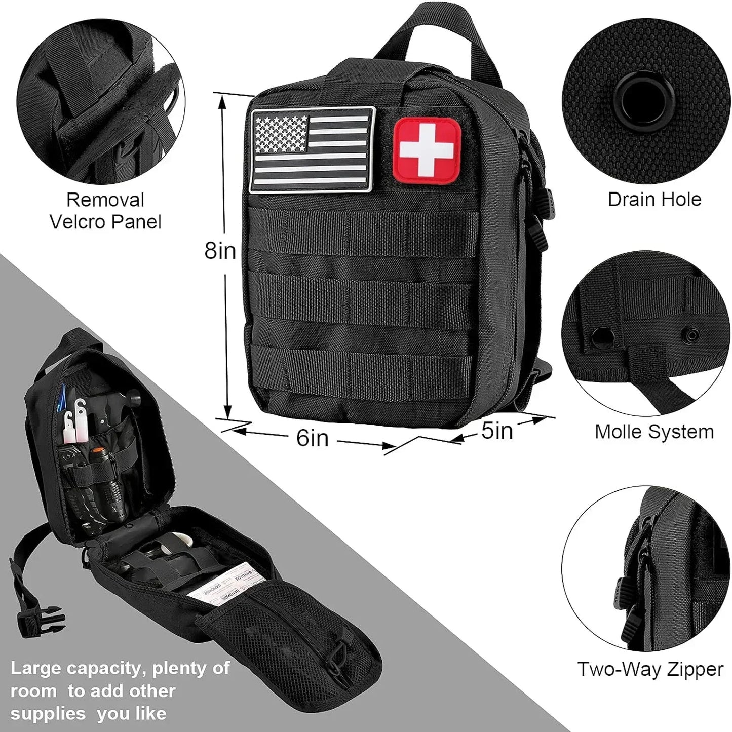 Car Survival First Aid Kit - MOLLE Outdoor Emergency Trauma Pack for Camping Hiking IFAK EDC Safety Essentials