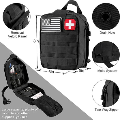 Car Survival First Aid Kit - MOLLE Outdoor Emergency Trauma Pack for Camping Hiking IFAK EDC Safety Essentials