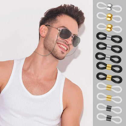 120PCS Eyeglass Chain Connector Set - Adjustable Anti-Slip Silicone Strap Holders for Women’s Glasses & Sunglasses