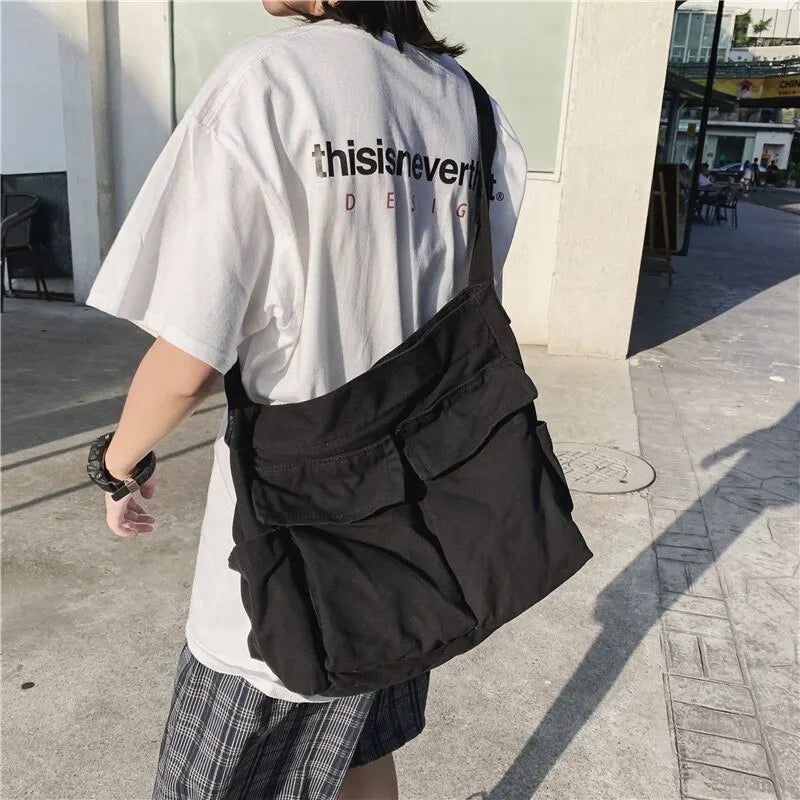Vintage Canvas Handbag: Women's Teenager Shoulder Tote Messenger Bag - Casual Crossbody Purse for Ladies