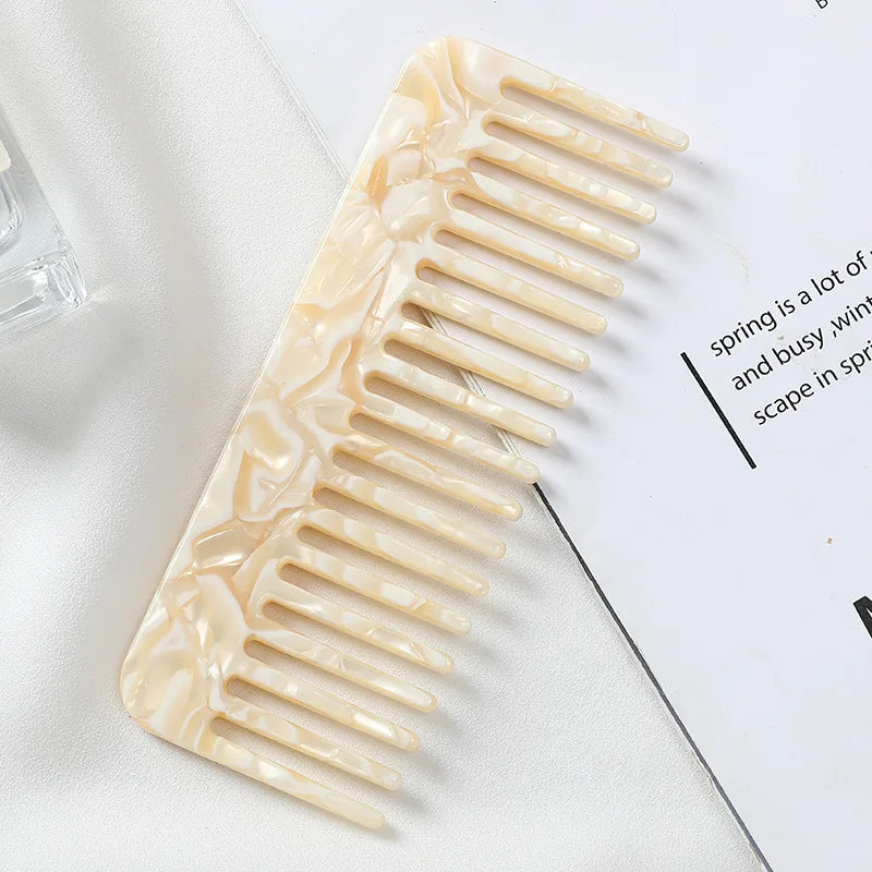Korean Fashion Hair Comb – Wide Teeth Acetate Anti-Static Hairbrush, Colorful Massage Hair Styling Tool