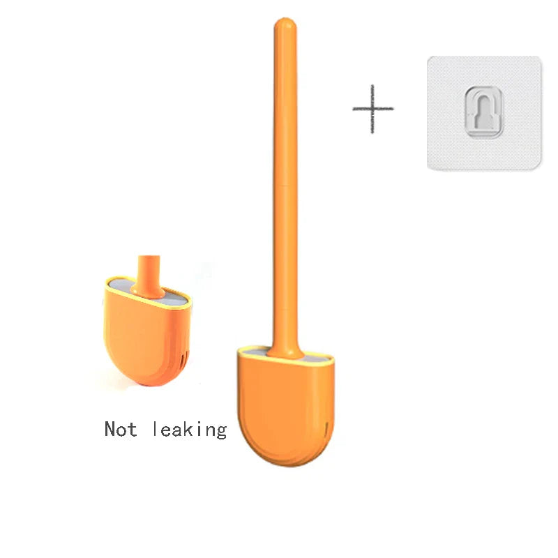 Wall-Mounted Toilet Brush with Holder – Long Handled Silicone Soft Bristles for Bathroom WC Cleaning