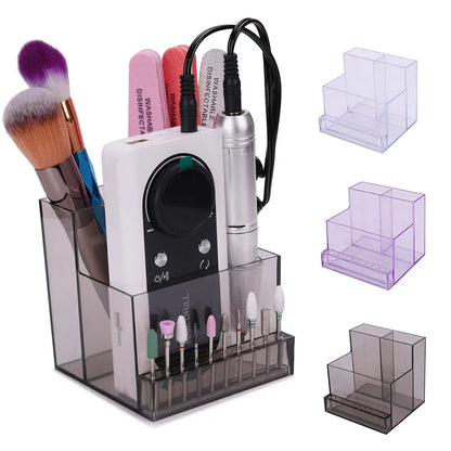 Clear Nail Drill Bit Holder - Transparent Display Box Organizer for Manicure Tools, Nail Art Accessories & Beauty Storage