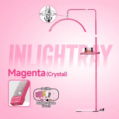 Hidden Cable Half Moon Beauty Lamp - Professional Lash Extension Floor Light with Custom Logo for Salon Makeup & Eyelash Artists