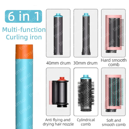 6-in-1 High-Speed Hair Styler - 110,000 RPM Ionic Hair Dryer & Automatic Curling Set
