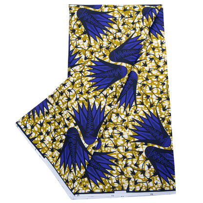 African Ankara Double Print Batik Fabric - Real Wax Patchwork Textile for DIY Sewing, Wedding Dresses & Crafts