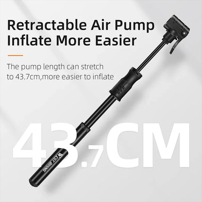 WEST BIKING Mini Bicycle Pump - Portable Aluminum Alloy Tire Inflator for MTB Road Bike Schrader Presta Valve
