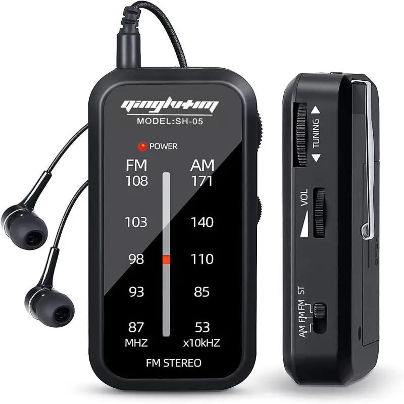 Mini Portable Walkman Radio - AM/FM Handheld Stereo Music Player with Headphones, AAA Battery Powered for Hiking & Walking