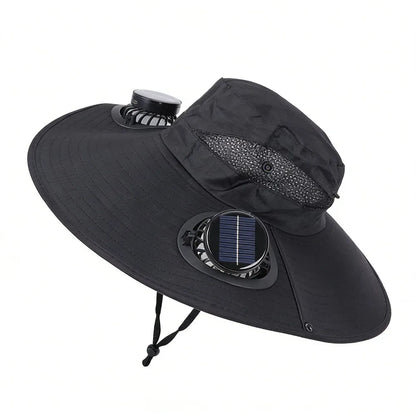 Solar Fan Hat - Breathable 3-Speed Cooling Visor Cap with UV Protection for Fishing & Summer