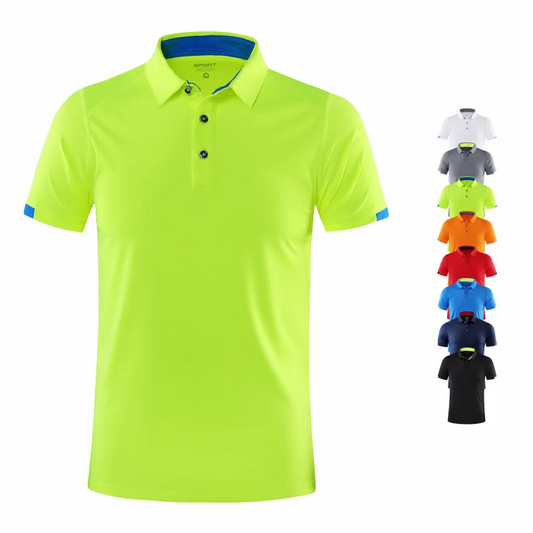 Men's Quick Dry Polo Shirt - Breathable Short Sleeve Golf & Business Sports Top