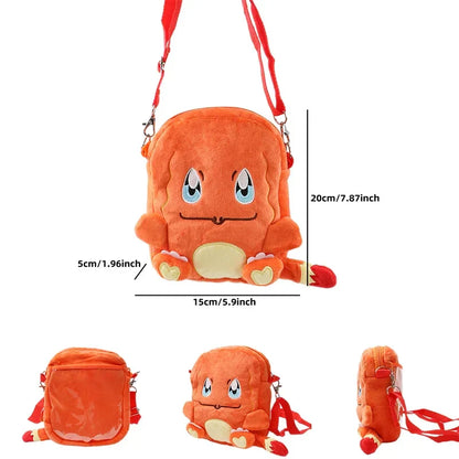 Gengar Mimikyu Snorlax Rowlet Lucario Charmander Plush Backpack — Pokémon Anime Shoulder Bag Toy Doll