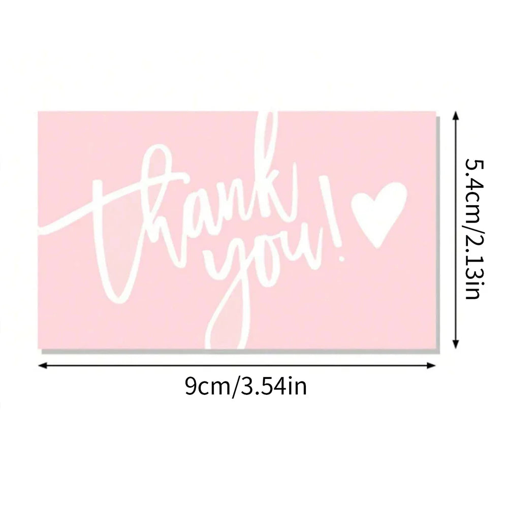 50pcs Thank You Business Cards – Customer Appreciation Gift Labels for Small Business, Cake Packaging & Retail Shop Branding Cards