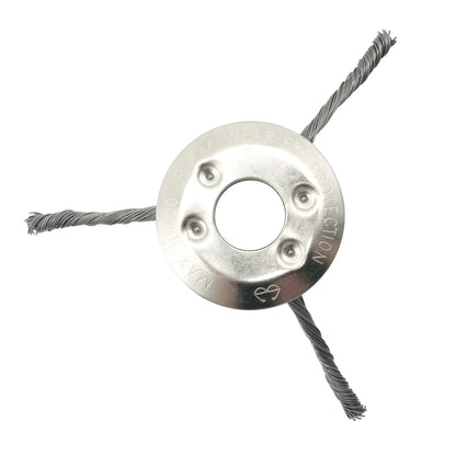 LUSQI Steel Wire Wheel Grass Trimmer Head – 6/8/9 Inch Universal Brush Cutter Attachment for Weed, Moss & Rust Removal for Straight Shaft Trimmers