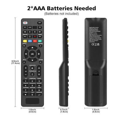 Universal G006 TV Remote Control - Replacement Remote for LG and Multiple TV Brands
