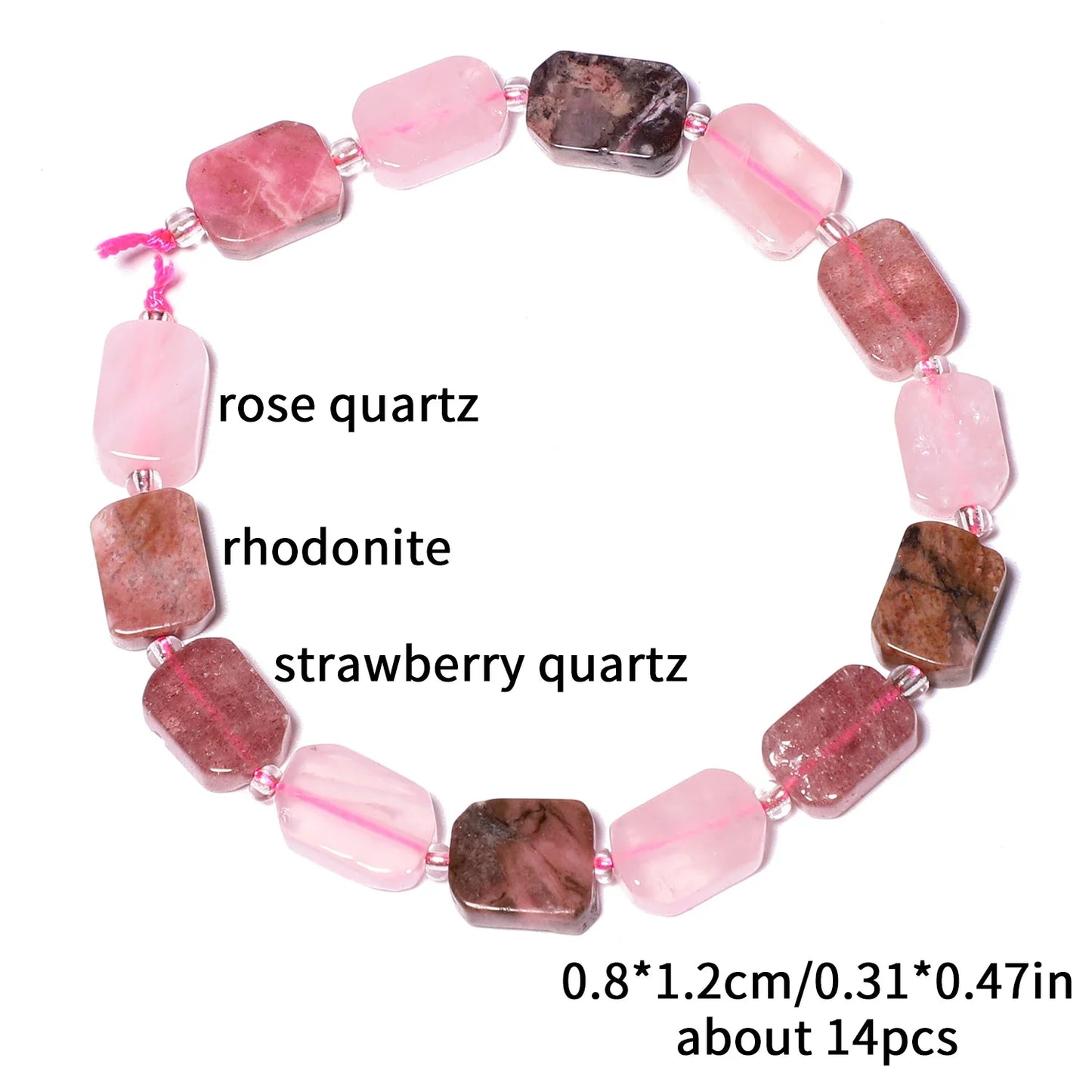 Natural Gemstone Rectangle Beads - 8x12mm Amethyst Citrine Lapis Lazuli Spacer Beads for DIY Jewelry Making & Bracelets