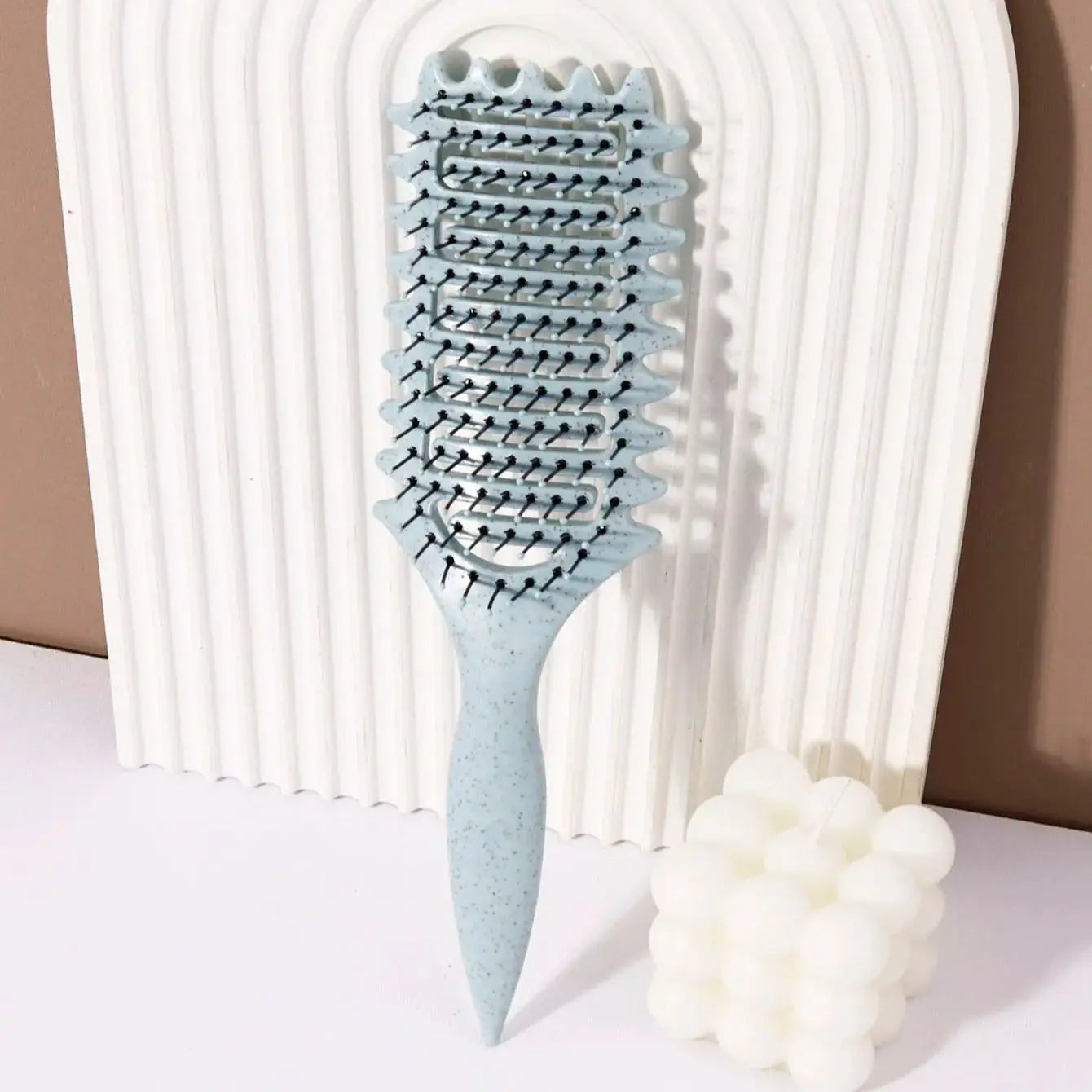 Curling Styling Brush - Hollow Massage Comb with Nylon Bristles for Hair Wigs & Styling