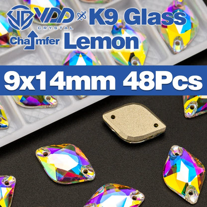 AAAAA K9 Glass Sew-On Rhinestones - AB Crystal Flatback Stones for Wedding Dress & Clothing Accessories