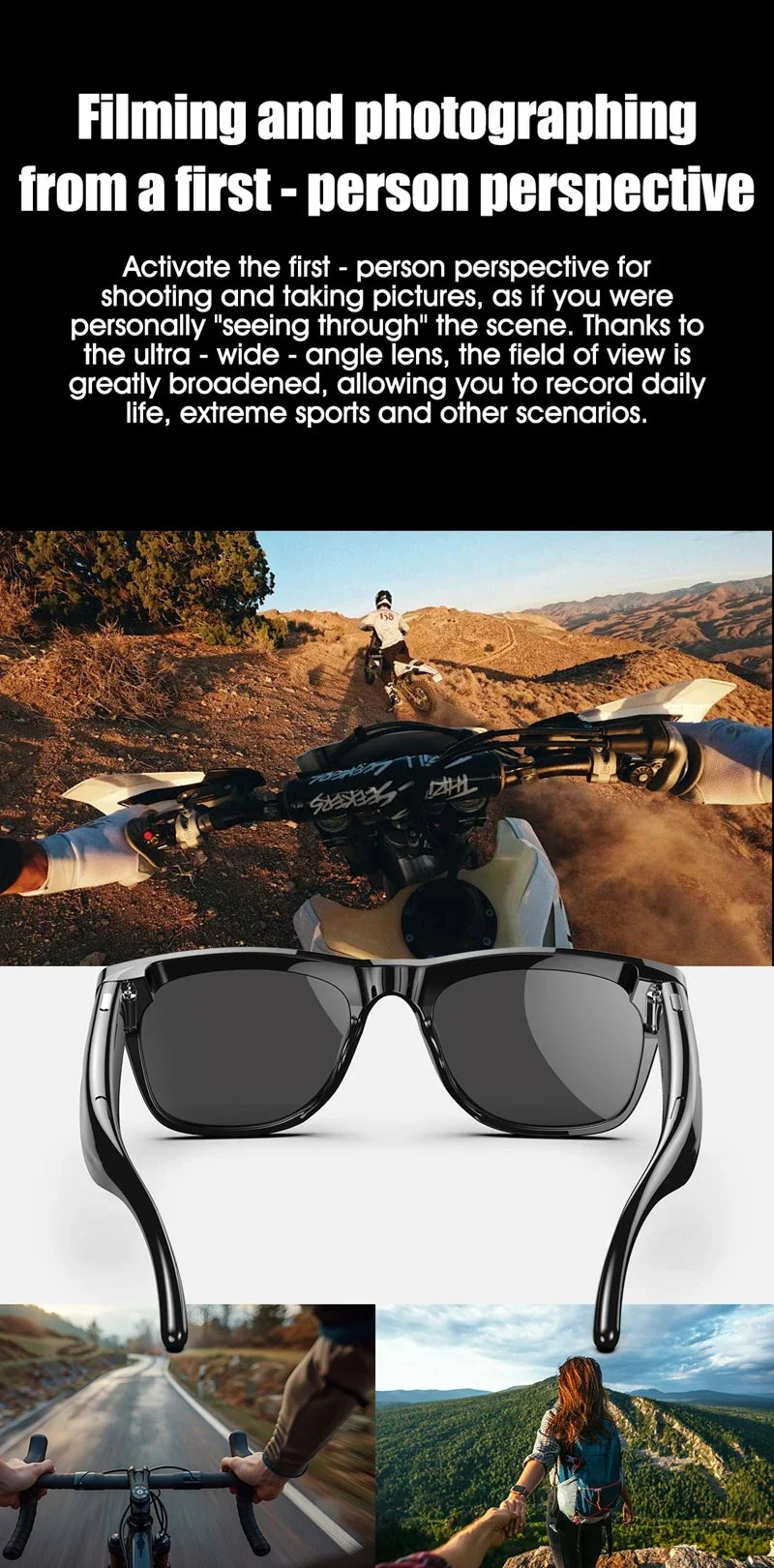 OPPO AI Smart Glasses — Ultra-Clear Camera, Touch Control, Bluetooth Calling, Video & Music Player Sport Sunglasses