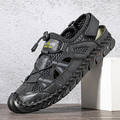 Men's Summer Mesh Sandals - Lightweight Outdoor Roman Clogs & Casual Beach Slippers