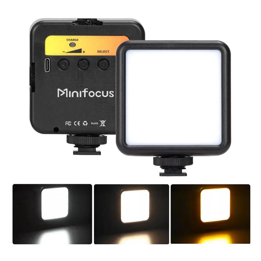 Portable LED Video Light 2500K-7000K Bi-Color for DSLR, Camcorder, GoPro — On-Camera Cold Shoe Fill Light