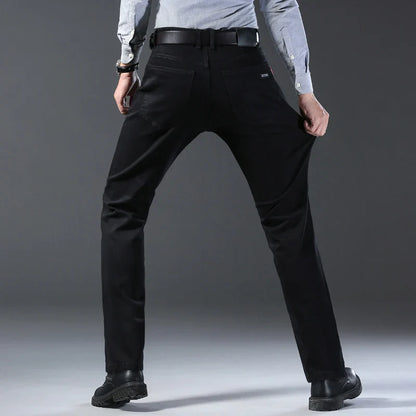 Men's Style Stretch Regular Fit Black Denim Jeans – Soft Casual Cotton Pants