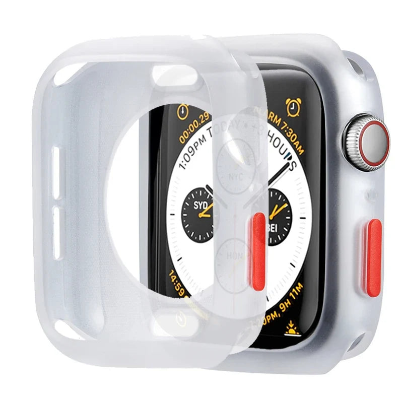 Apple Watch Silicone Case Cover - Soft Bumper Protective Accessory for Ultra 49mm Series 9 8 7 SE 6 5 45mm 41mm 44mm 40mm