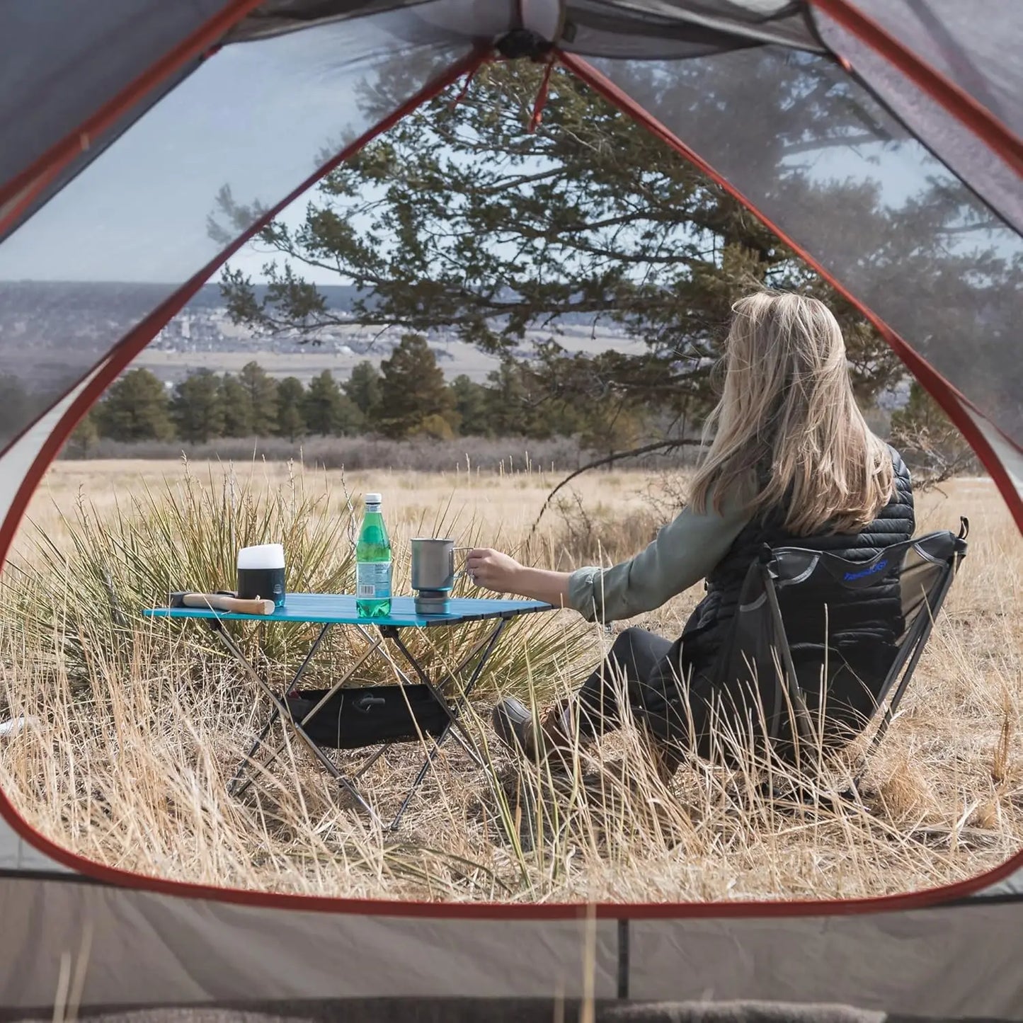 WESTTUNE Ultralight Camping Chair - 780g Lightweight Aluminum Mesh Chair for Backpacking, Hiking & Travel