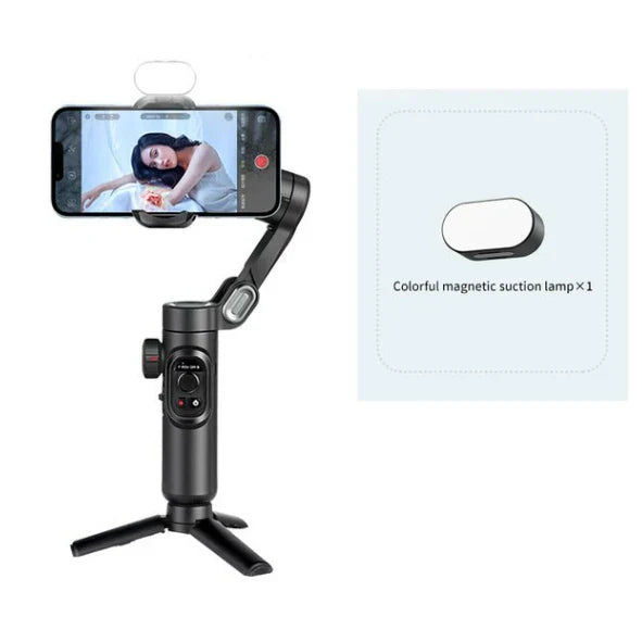 AOCHUAN 3-Axis Handheld Gimbal Stabilizer – Smartphone Stabilizer with Fill Light, Face Tracking for iPhone & Android, Tiktok & Vlog Smart XE