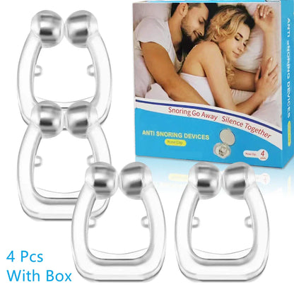 Silicone Magnetic Anti-Snore Nose Clip – Sleep Aid Apnea Guard with Case for Night Snoring Solution