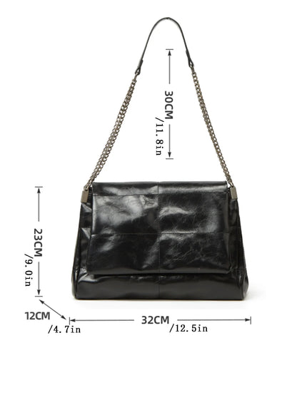 2024 Women's Large Capacity Chain Tote Bag – High-End Commuting Bag, Fashionable Single Shoulder for Spring/Summer