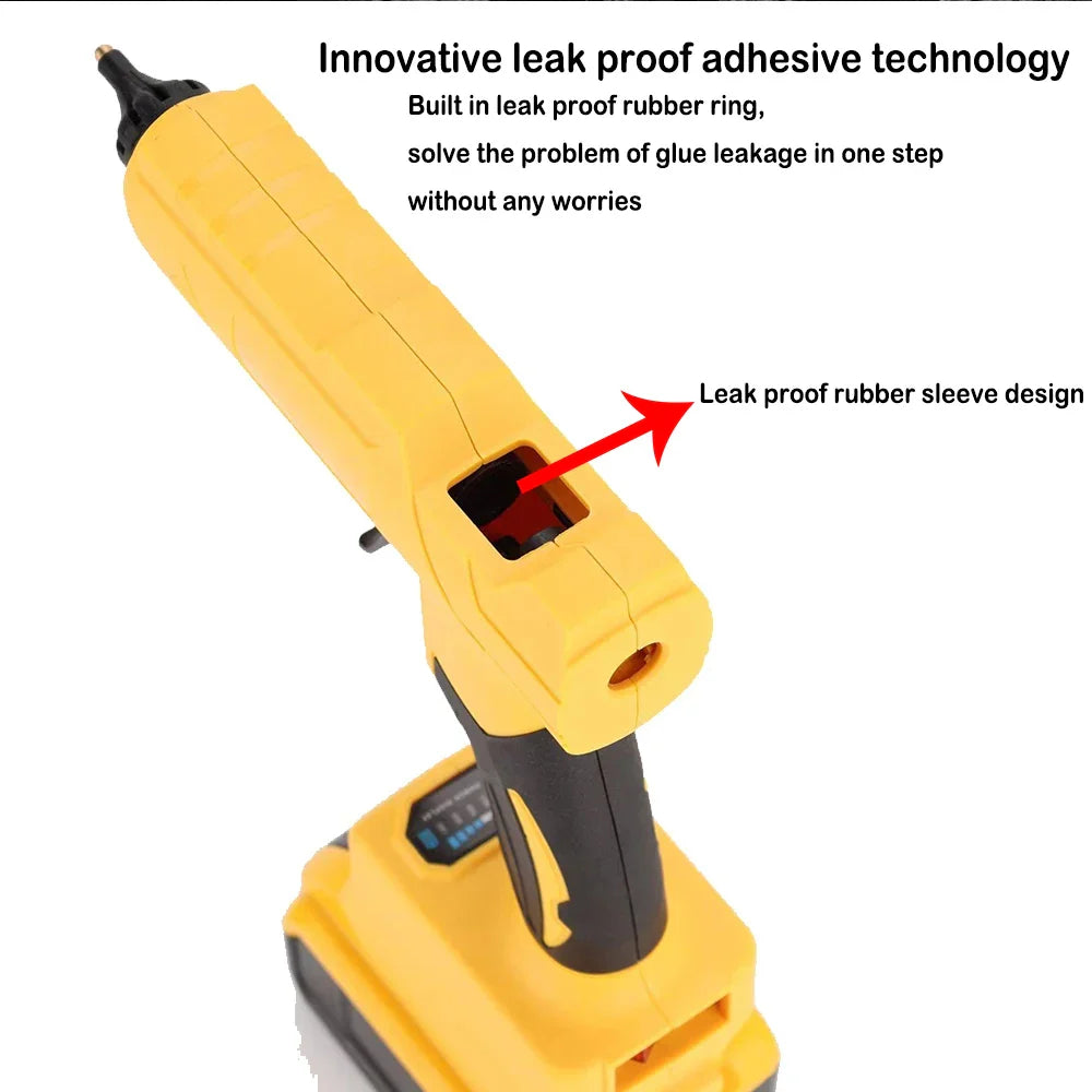VILASTING Cordless Electric Hot Melt Glue Gun – 11mm Glue Stick Welding Gun Compatible with Dewalt 18V Battery