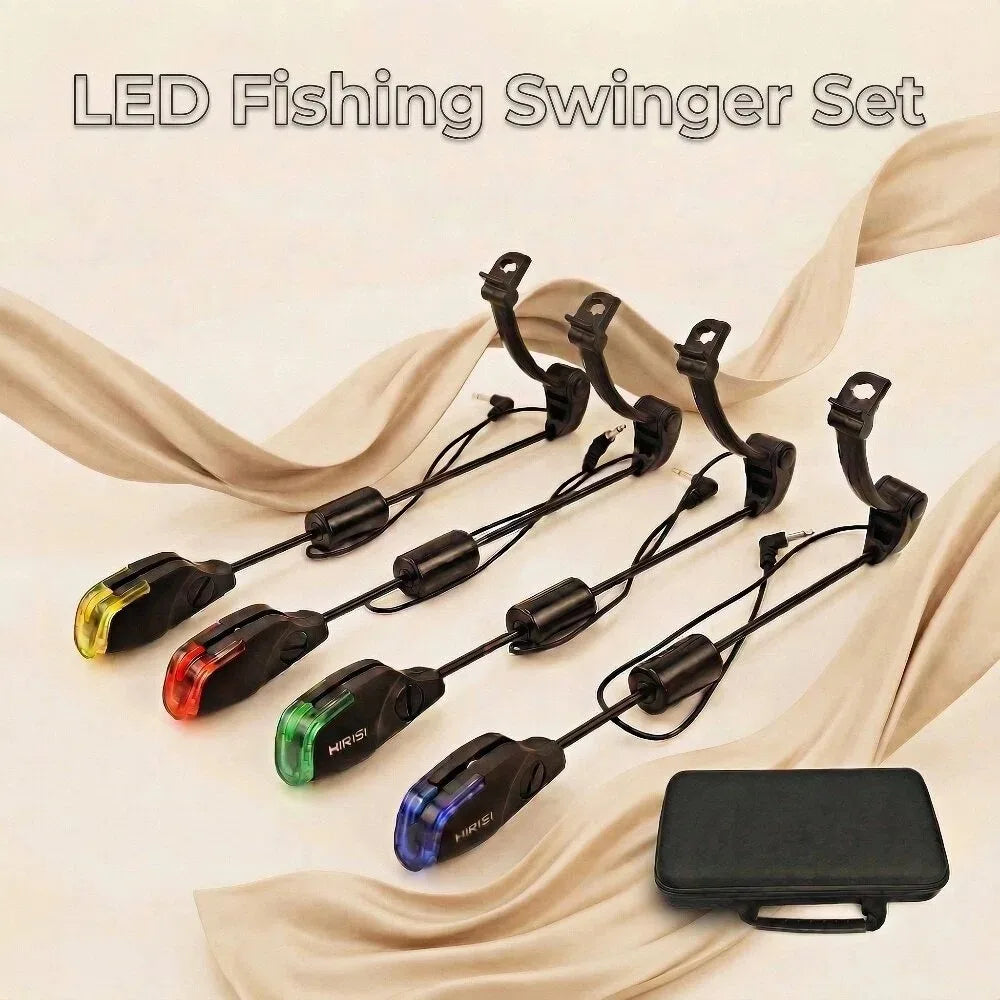 Hirisi B2011 Carp Fishing Swinger Indicator - LED Light Bite Alarm Accessory with Removable Base Seat