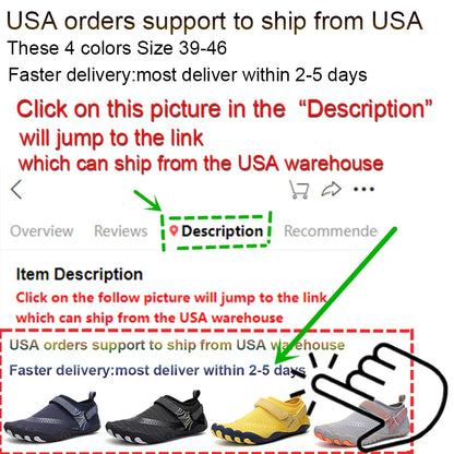 Men & Women Five-Finger Water Shoes – Quick-Dry Non-Slip Barefoot Aqua Sneakers for Swimming & Outdoor