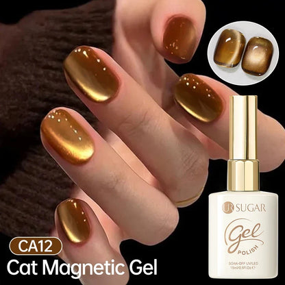UR SUGAR Jelly Pink Cat Magnetic Gel Nail Polish 15ml - Glitter Ice Effect Soak Off UV LED Semi-Permanent Manicure Gel