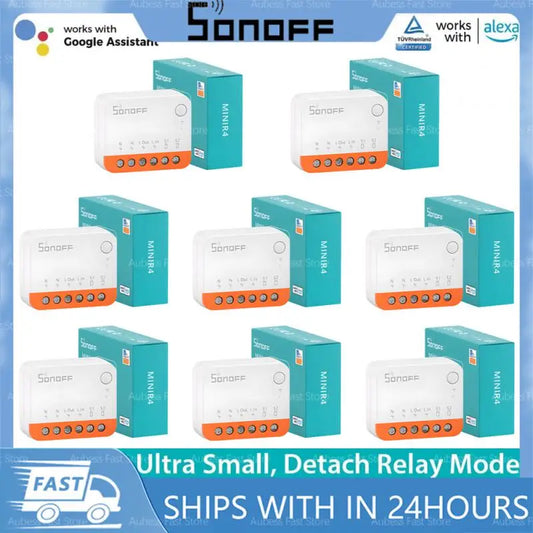 Sonoff Mini R4 Extreme WiFi Smart Switch - Two Way Remote Control Relay Module for Smart Home eWeLink App Alexa Google Assistant