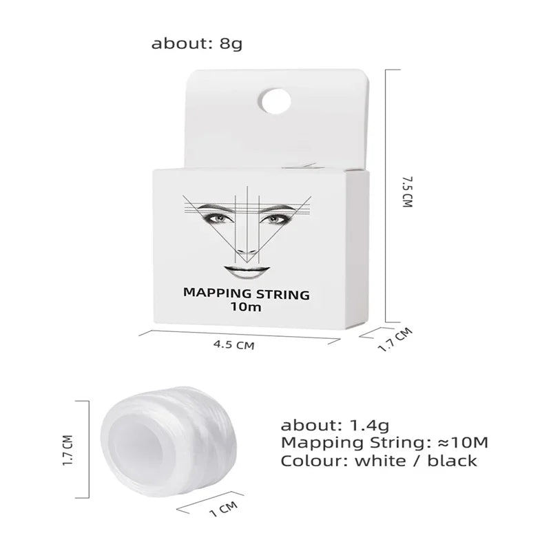 6PCS Microblading Pre-Ink Mapping String – Semi-Permanent Eyebrow Positioning & PMU Measurement Tool