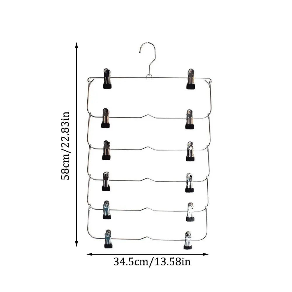 Multi-Functional Folding Multi-Layer Pants Rack – Anti-Slip Seamless Wardrobe Hanger for Home Storage
